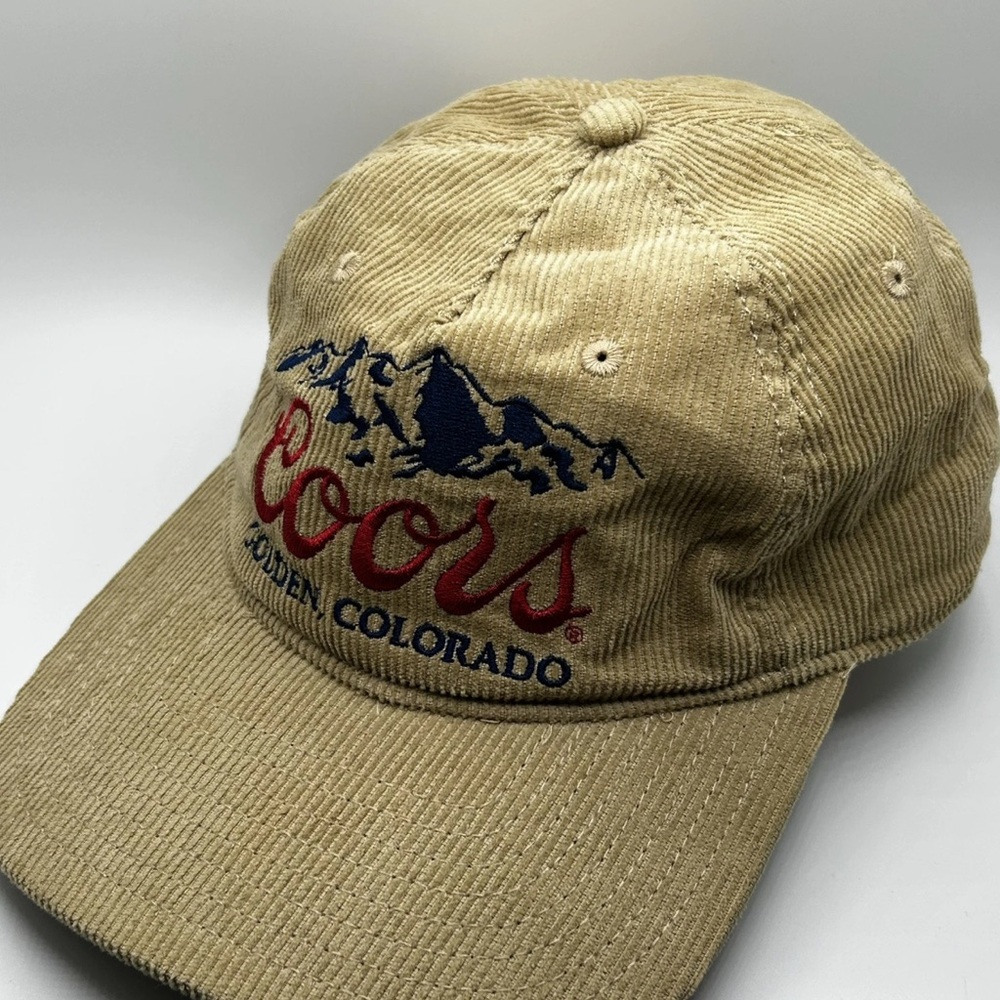 Vintage Coors Banquet Beer Corduroy Snapback Hat Golden Colorado Cap